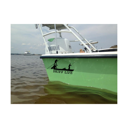 Skiff Life Poling Skiff Boat, Flats Fishing Decals Stickers - Skiff Life