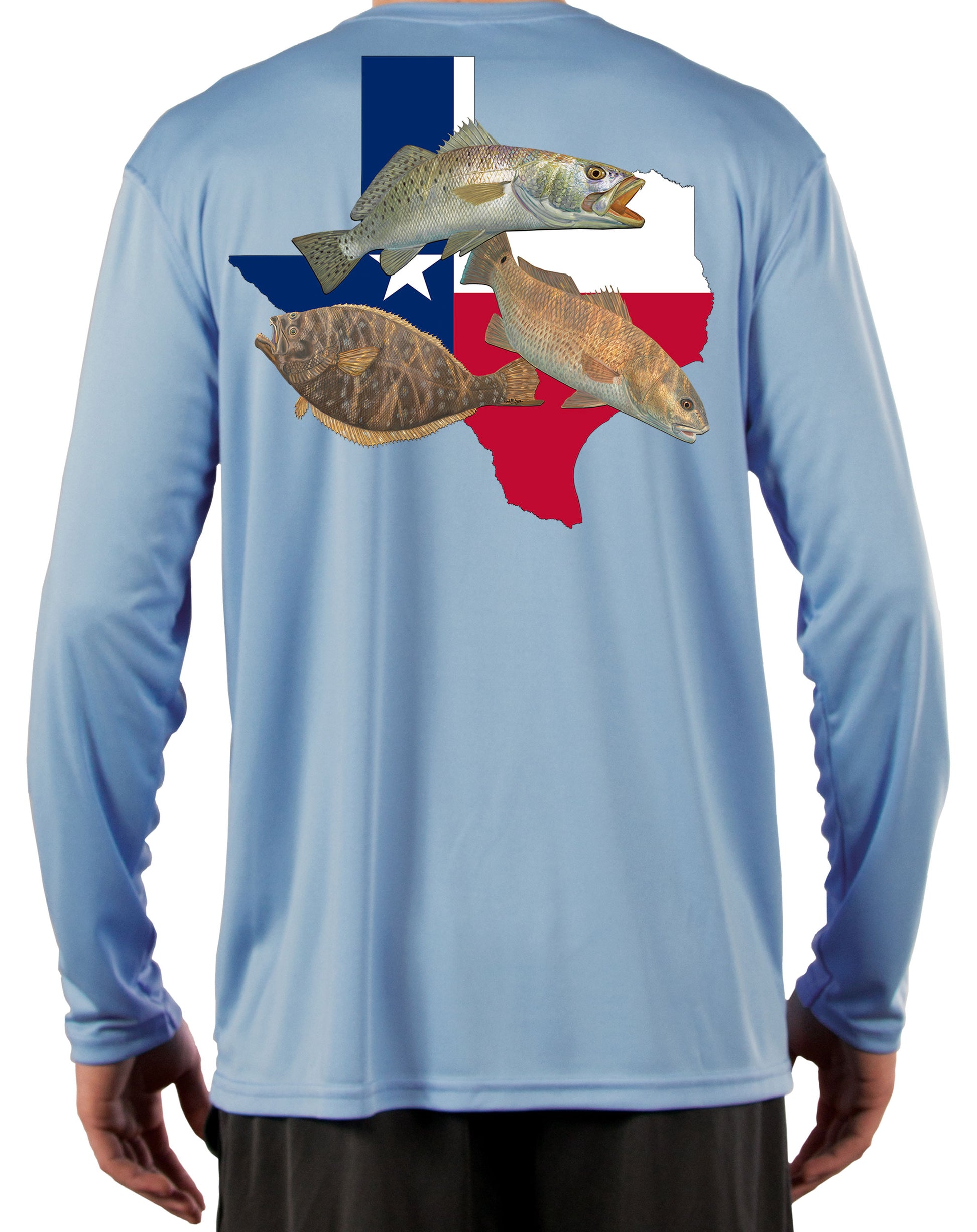 Fishing Shirt Texas Slam Texas State Flag with Optional Flag Sleeve