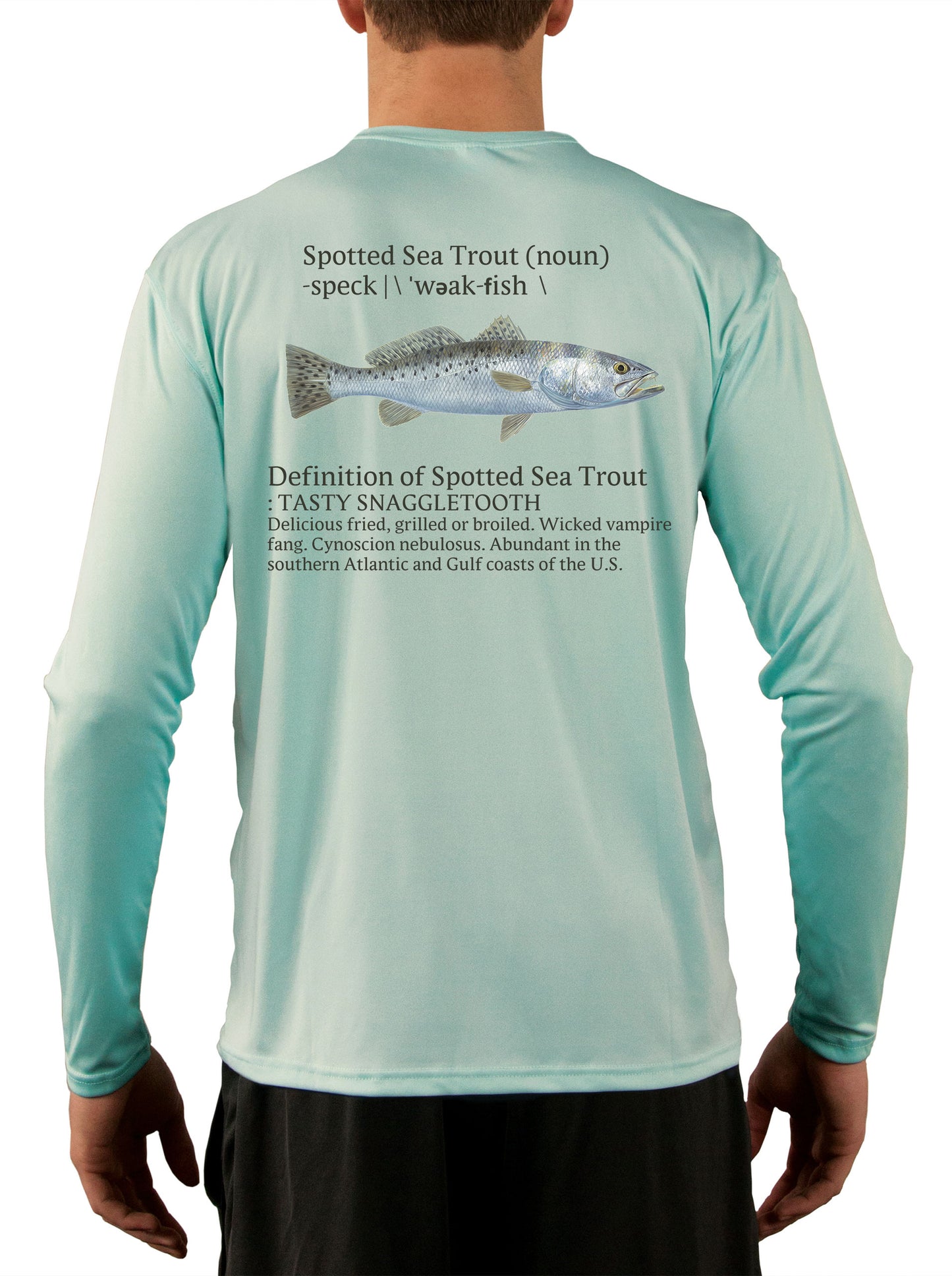 Speckled Trout Fishing Shirts for Men Skiff Inshore - UV Protected +50 Sun Protection with Moisture Wicking Technology Large / Seagrass
