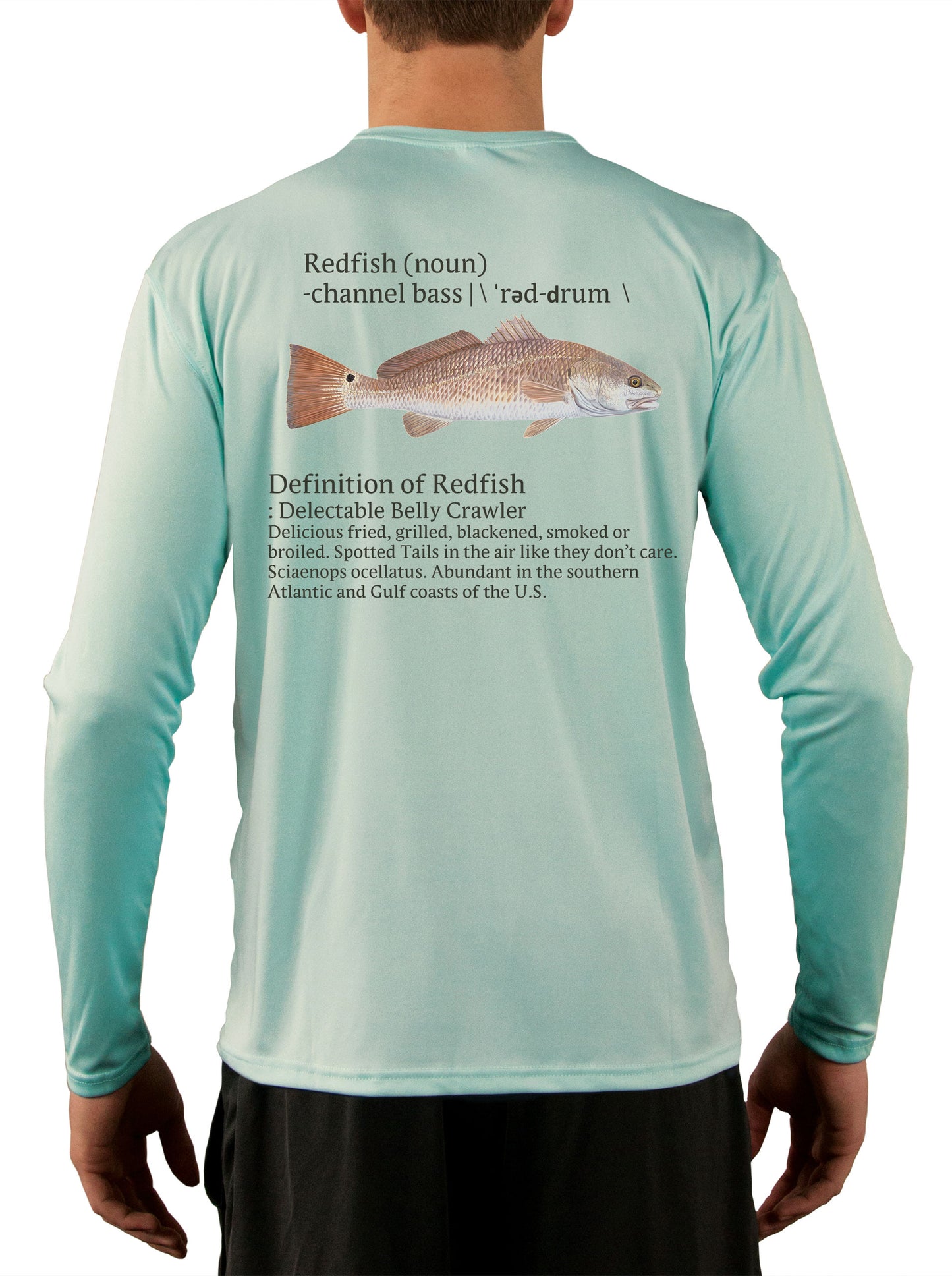 Redfish Fishing Shirts for Men Red Drum Channel Bass - UV Protected +50 Sun  Protection with Moisture Wicking Technology