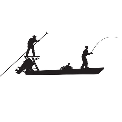 Skiff Life Poling Skiff Boat, Flats Fishing Decals Stickers - Skiff Life