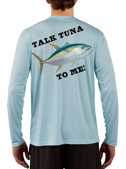 Tuna Talk Fishing Shirts for Men Long Sleeve, Moisture Wicking, 50+ UPF Fabric UV Protection Yellowfin Albacore Bluefin Tuna Fish Salt Water T-Shirt - Skiff Life