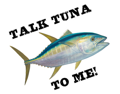 Tuna Talk Fishing Shirts for Men Long Sleeve, Moisture Wicking, 50+ UPF Fabric UV Protection Yellowfin Albacore Bluefin Tuna Fish Salt Water T-Shirt - Skiff Life