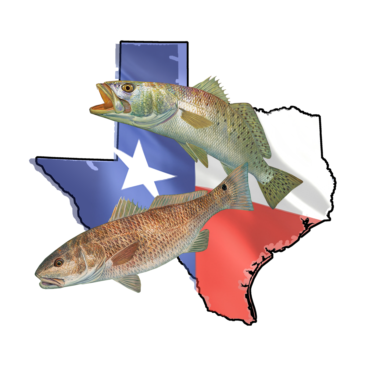 Texas Stickers with Fishing Decals – Skiff Life