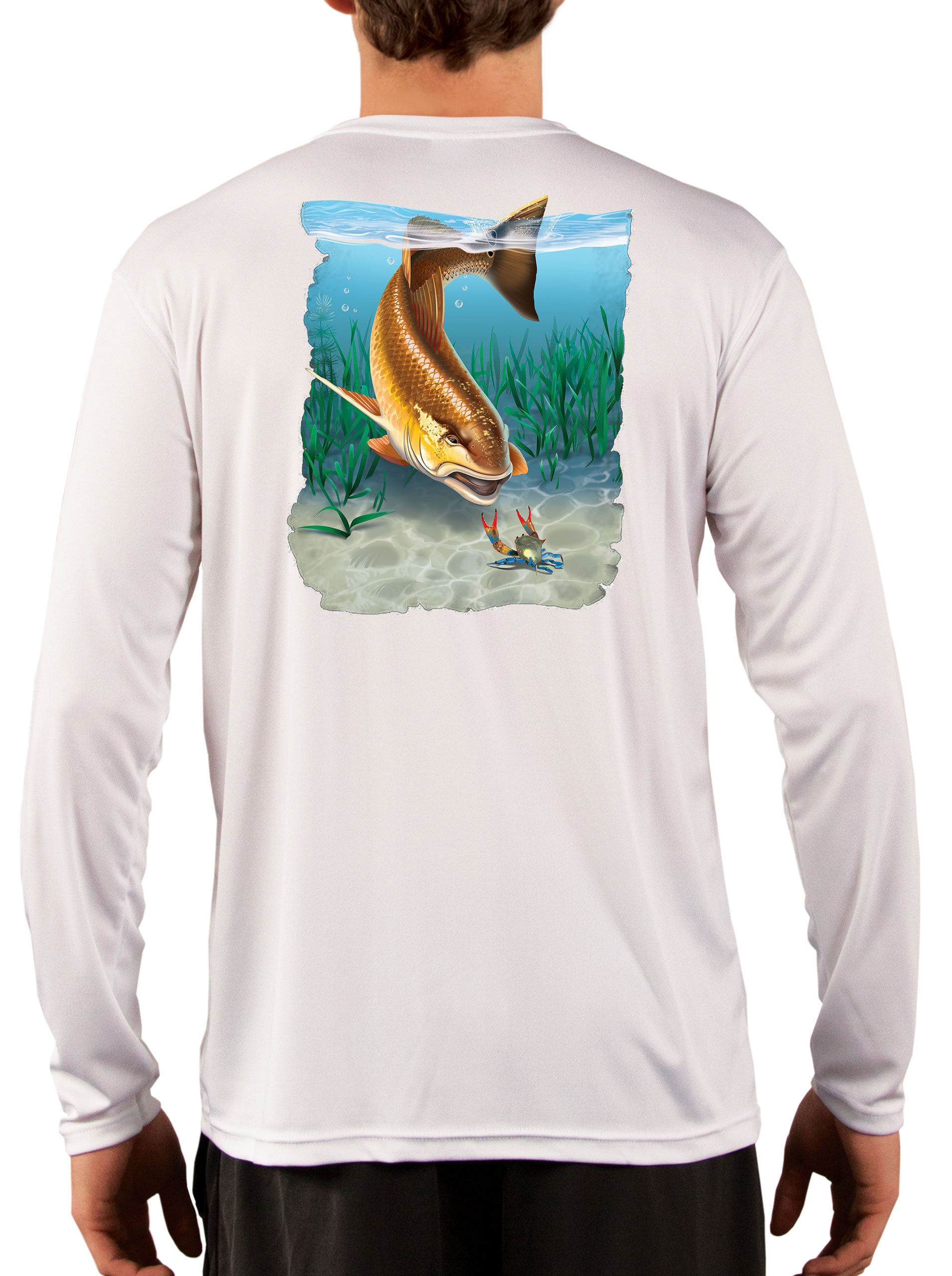Redfish Camisa de pesca para hombre Last Stand Blue Crab