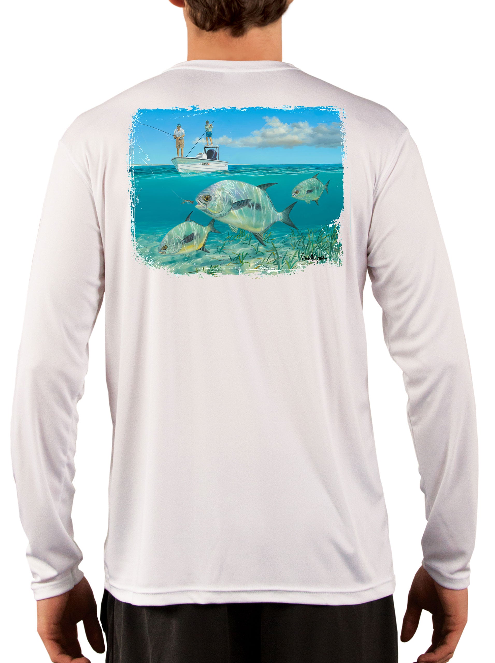 Permit Paradise Lappy Nation Skiff Life Camisas de pesca para hombres