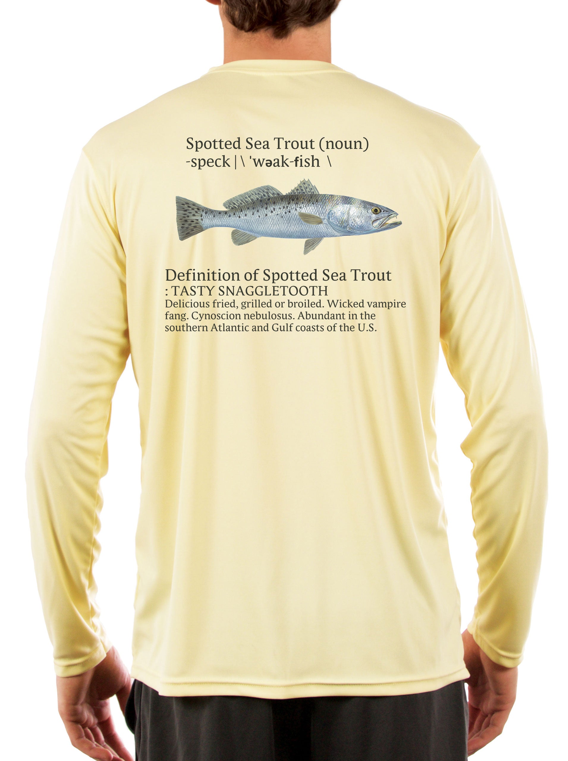 Speckled Trout Fishing Shirts for Men Skiff Inshore - UV Protected +50 Sun Protection with Moisture Wicking Technology Large / Pearl Gray