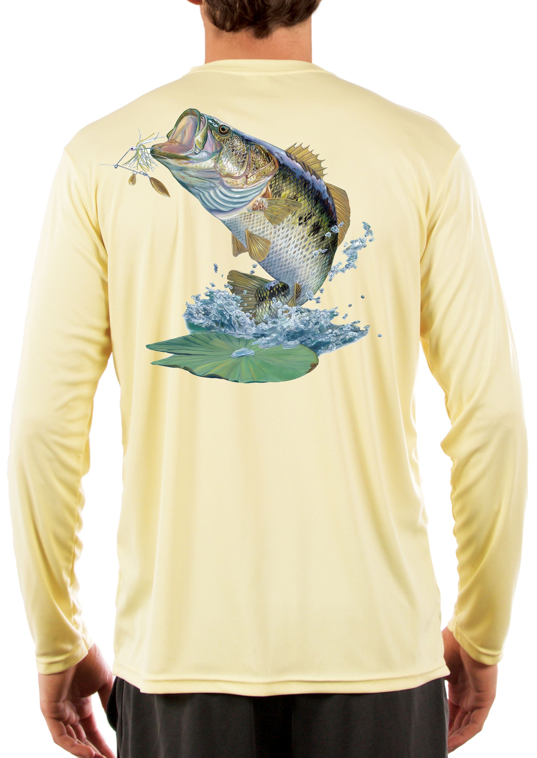 Large Mouth Bass Men's Fishing Shirt Rude Awakening Long Sleeve