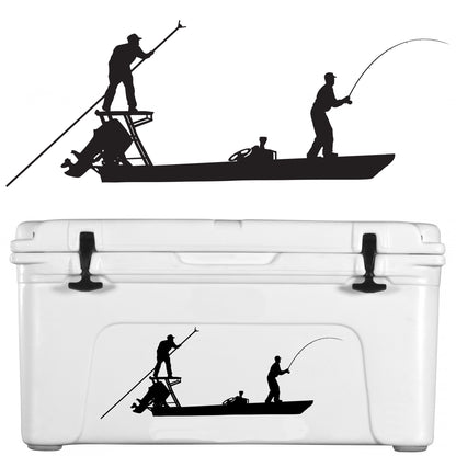 Skiff Life Poling Skiff Boat, Flats Fishing Decals Stickers - Skiff Life