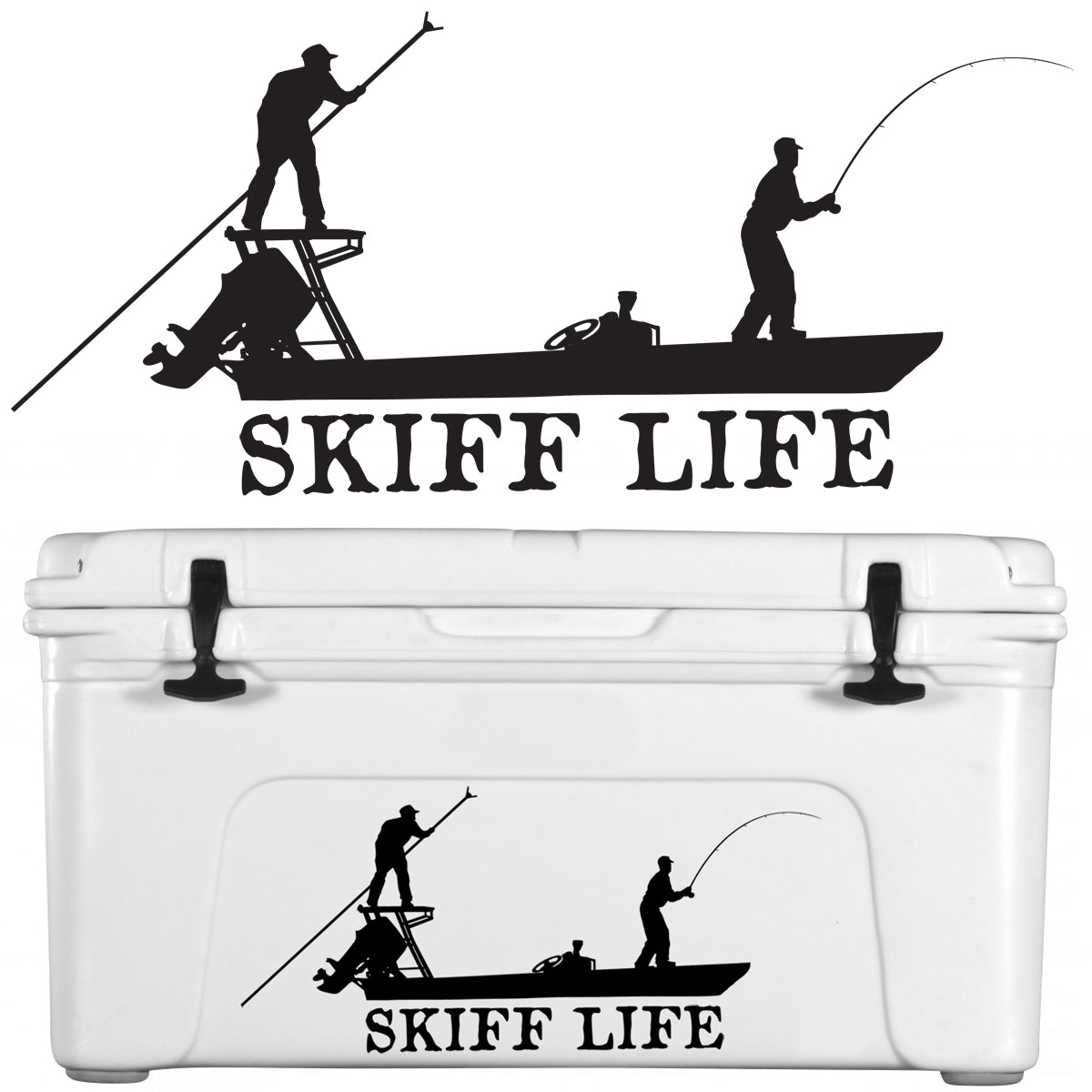 Poling Skiff Car Decal- Stickers for Truck Boat Coolers – Skiff Life