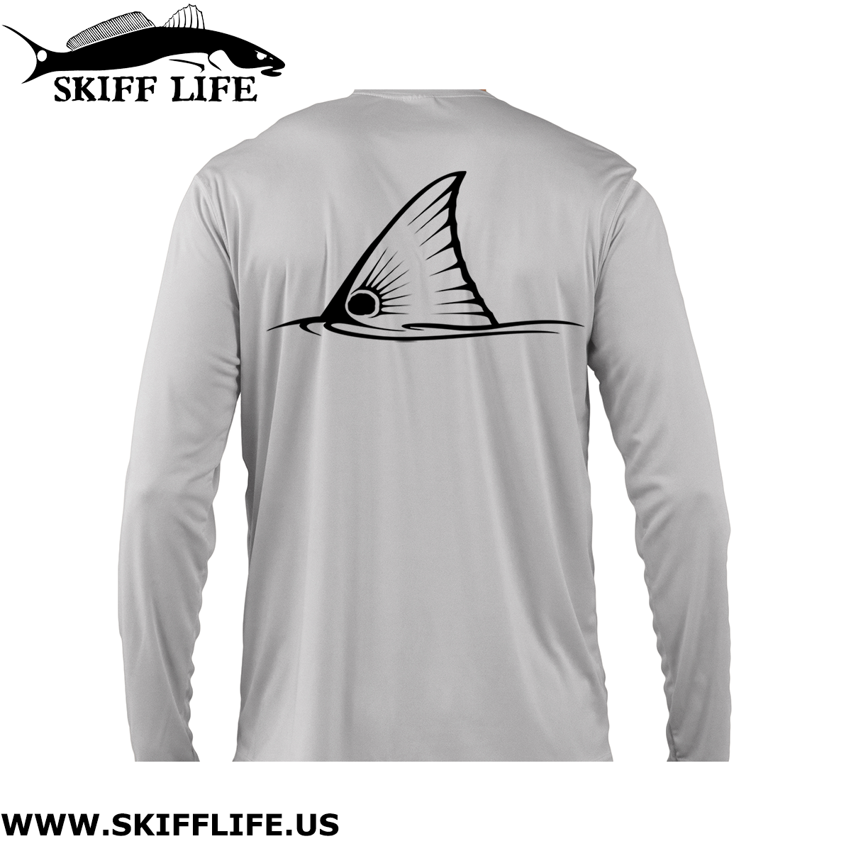 https://www.skifflife.us/cdn/shop/products/youth_back_tailing_redfish_shirt_pearl_gray.png?v=1588424549&width=1445